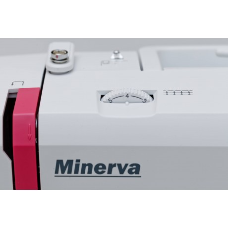 Masina de cusut digitala Minerva DECORULTRA, 40 programe, 800 imp/min, 70W, Alb/Rosu